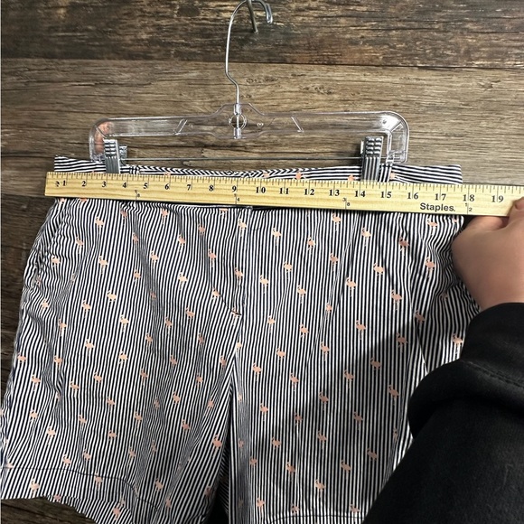 Izod White and Blue Flamingo Bermuda Shorts with Striped Pattern - Picture 4 of 8